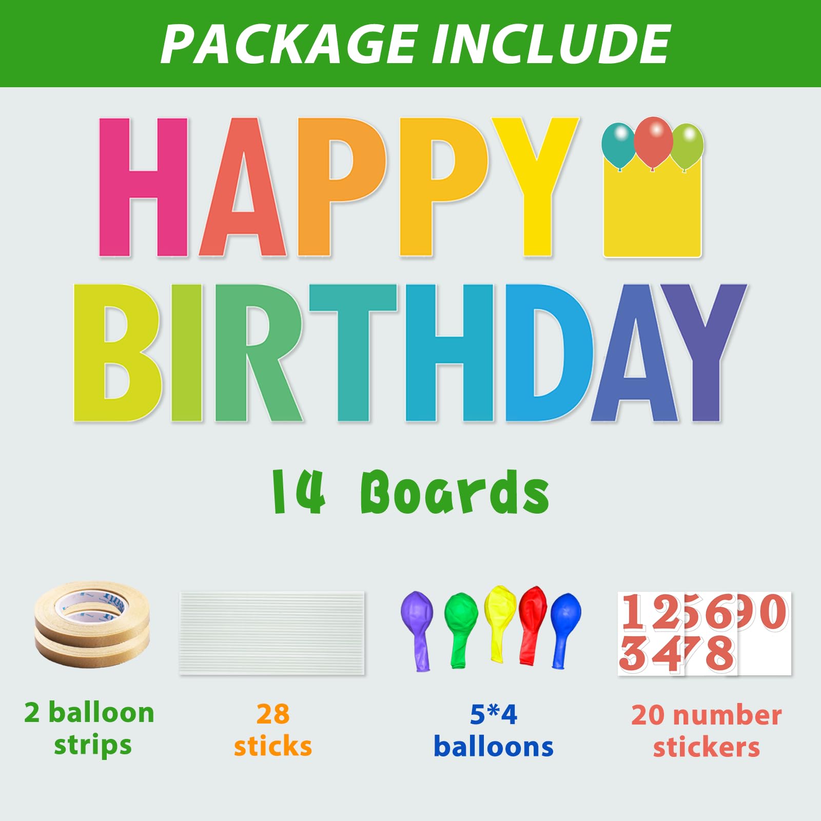 Personalized Happy Birthday Yard Sign with Stakes - 15