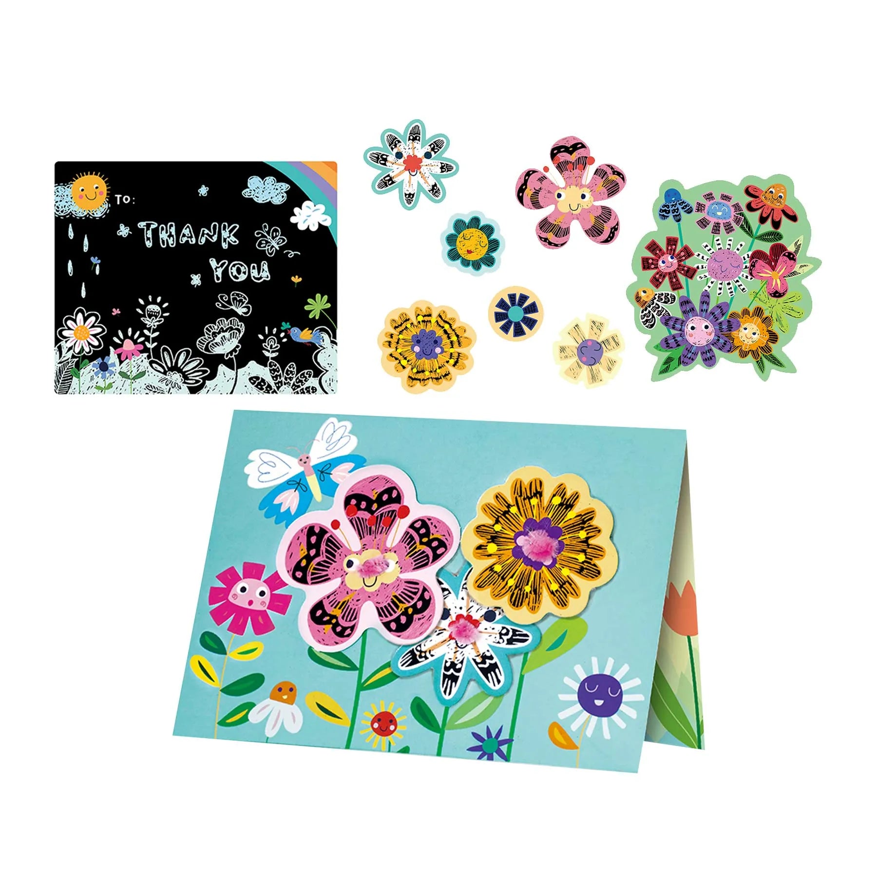 Beautiful Floral Scratch Greeting Cards for Birthdays, Thank You & Special Occasions - DIY Art Cards with Hidden Messages