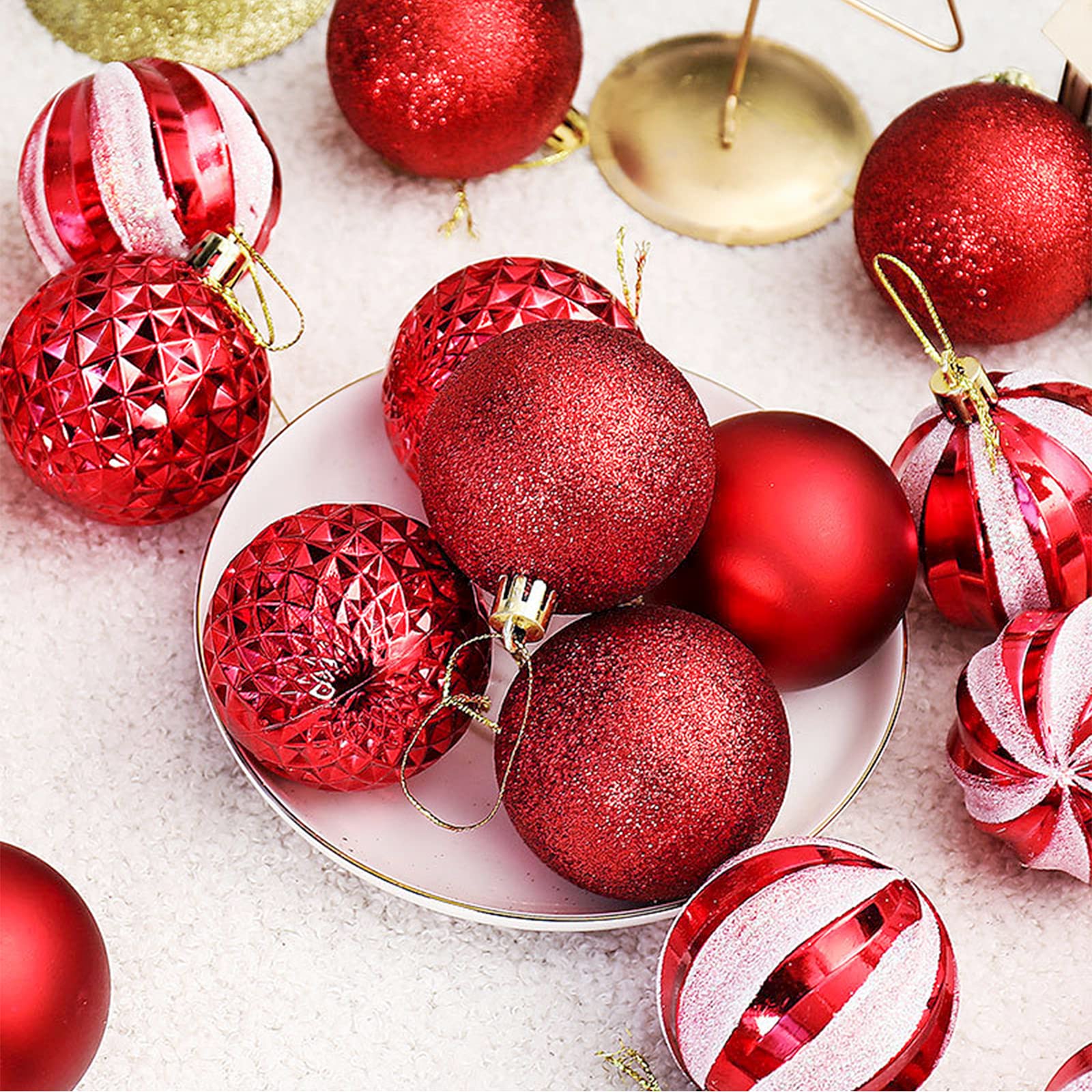 16pcs Shatterproof Christmas Ball Ornaments - 60mm Large Holiday Decorations for Christmas Tree, Wedding & Party | Durable Xmas Tree Decor for Indoor & Outdoor Festive Celebrations