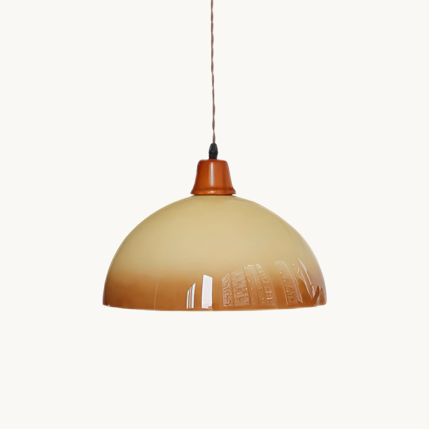 Vintage Caramel Glass Pendant Light - Retro Hanging Lamp for Kitchen Island, Dining Room & Bedroom Lighting Decor