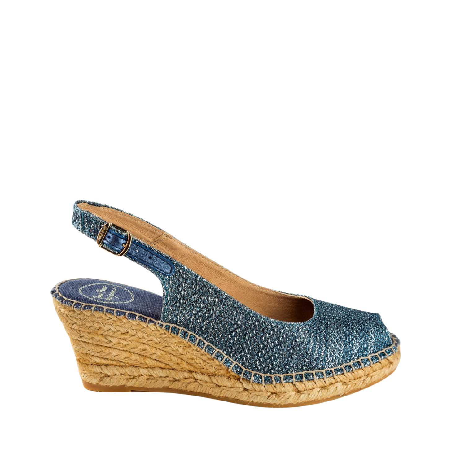 Women's Metallic Cushioned Cotton Wedge Espadrille Shoes - Comfortable Summer Sandals for Beach, Vacation & Casual Outings