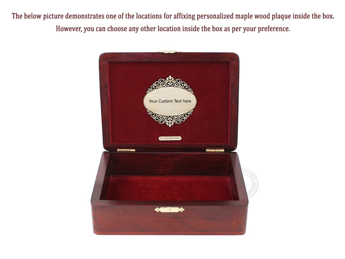 Royal Camel Handmade Wood Jewelry Box - Personalized Engraved Gift for Watches & Keepsakes (6x4 Inches) - Perfect for Anniversaries & Weddings
