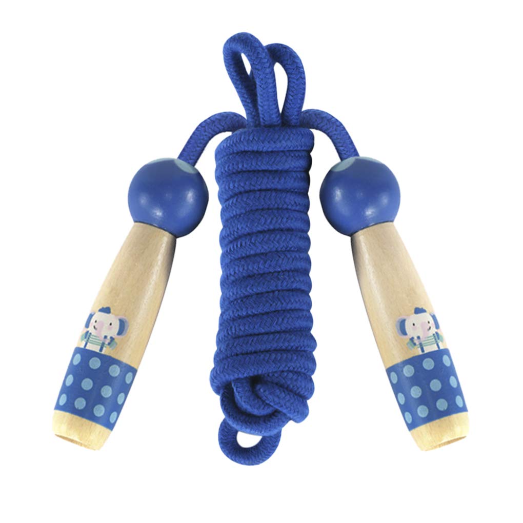 Adjustable Cotton Jump Rope for Kids - Wooden Handle Skipping Rope for Girls & Boys | Exercise Training, Fitness Workout Equipment | Perfect for Home, School & Outdoor Play