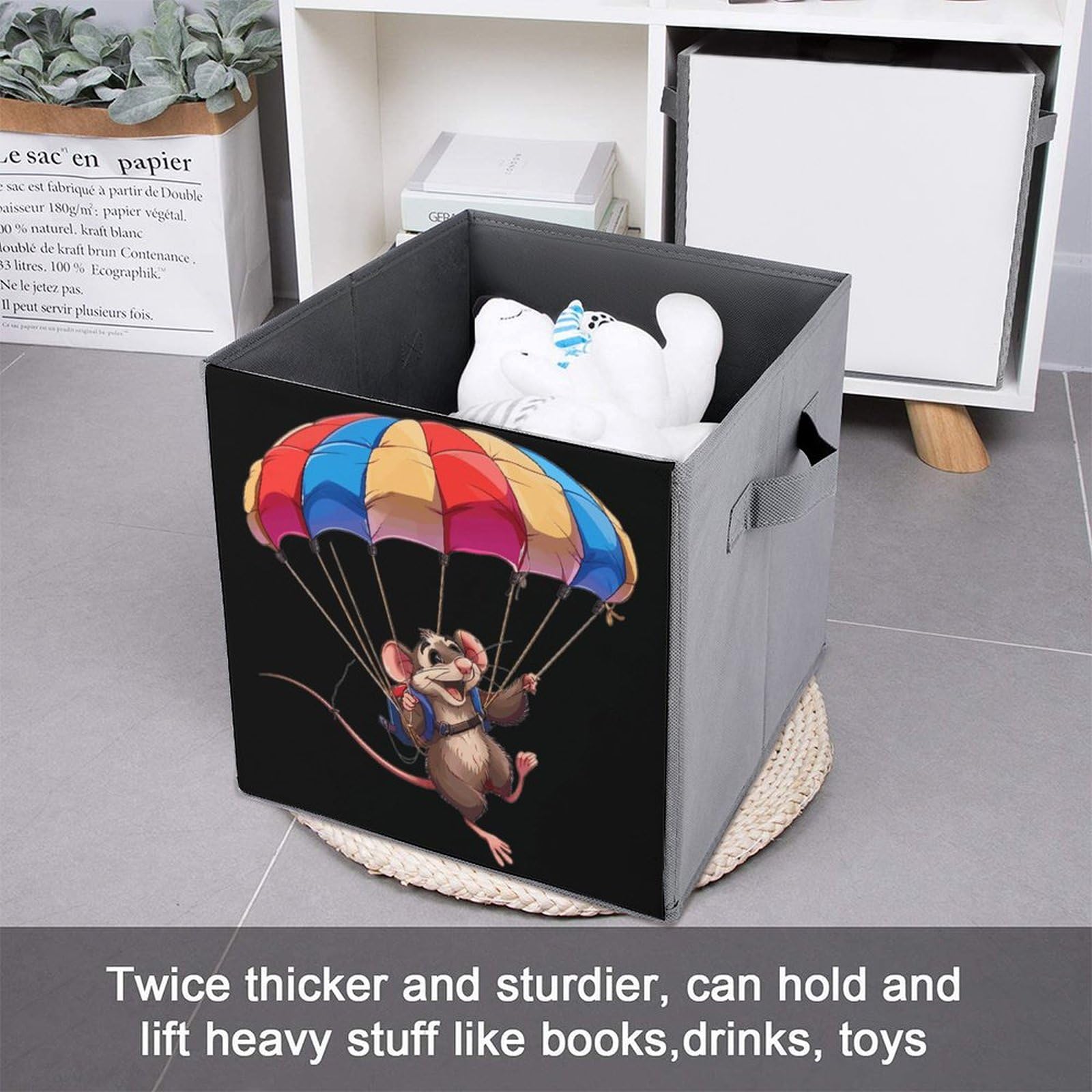Foldable Storage Bins with Handles - 2PCS for Home & Office Organization