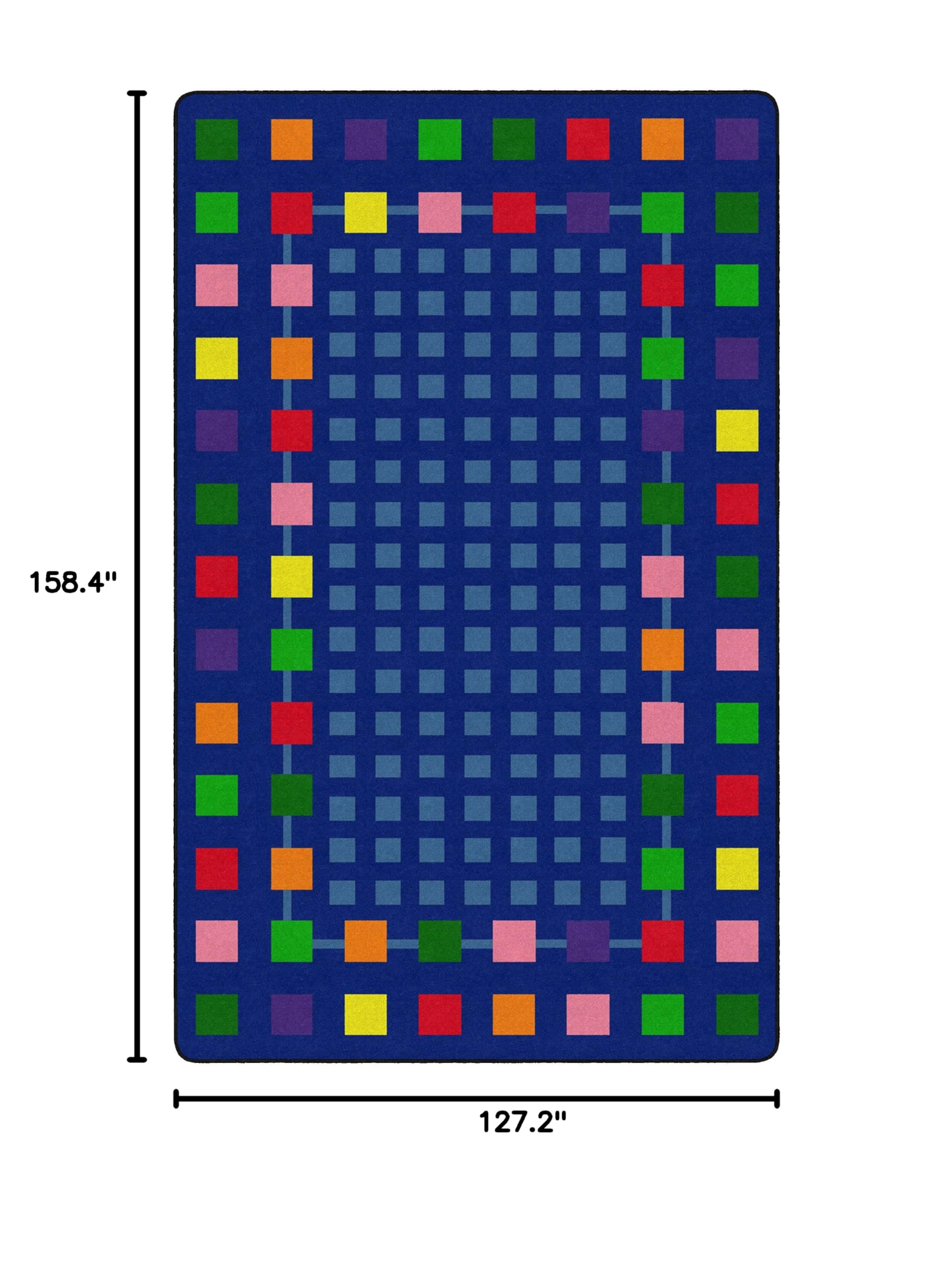 Flagship Carpets Rebordered Squares Educational Rug - 7'6