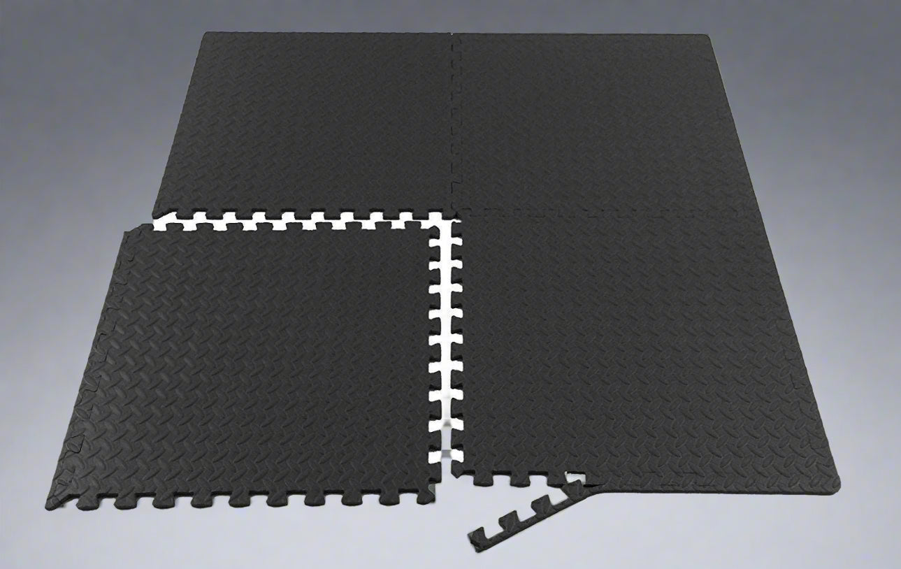 24 & 192 SQ FT EVA Foam Interlocking Exercise Mats - Non-Slip Gym Flooring & Home Workout Mats (6PC & 48PC) for Home Gym, Yoga, Playroom, and Kids Play Area