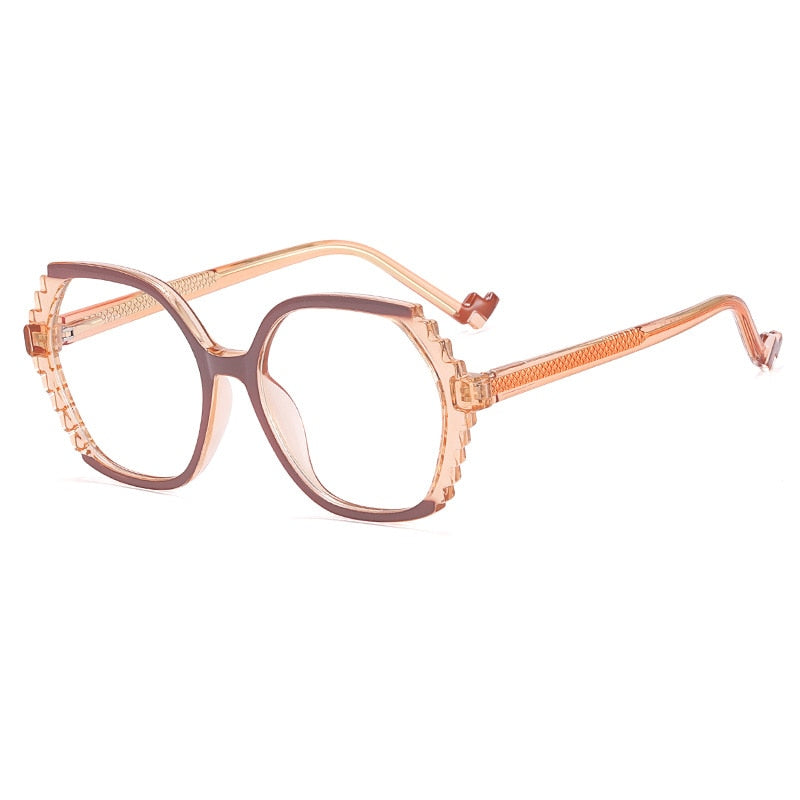 CCspace Women's Full Rim Round TR90 Titanium Eyeglasses Frame - Lightweight & Durable for Work, Reading & Everyday Use (Model 56484)