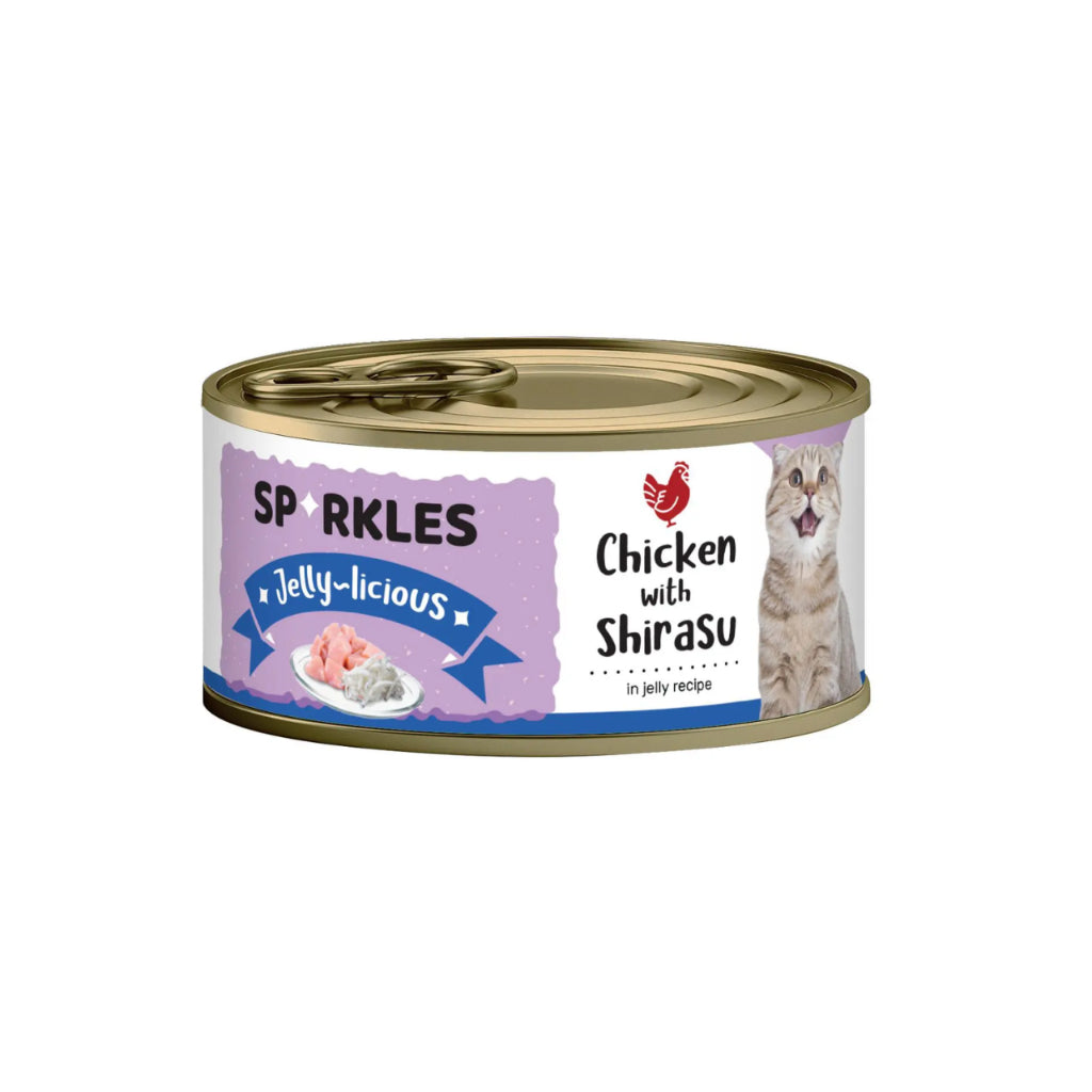 Premium Sparkles Gravylicious Jellylicious Wet Cat Food - 80g Chicken, Tuna & Salmon Recipe - Healthy Nourishing Formula for Adult Cats - Perfect for Mealtime, Weight Management & Picky Eaters