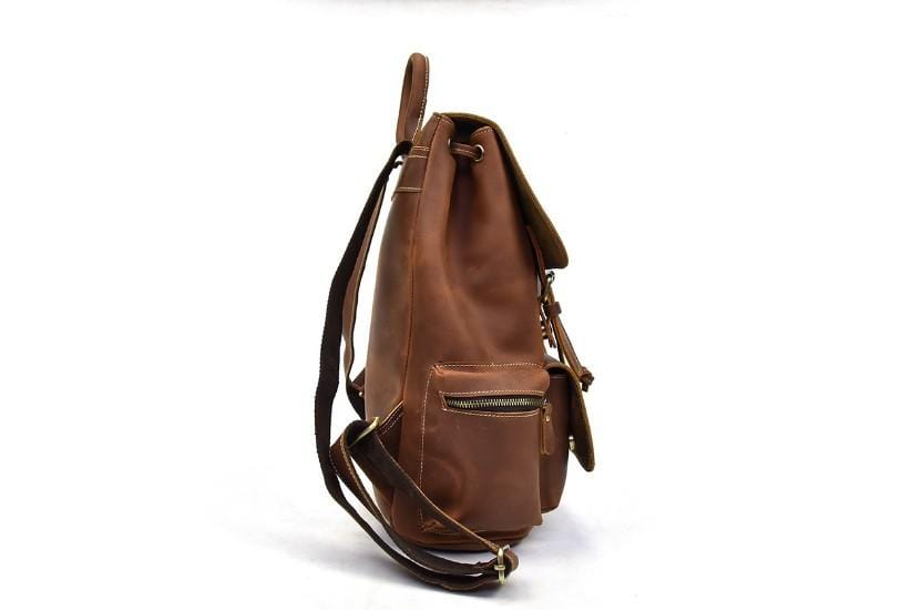 Genuine Leather Backpack for Women & Men - Durable Rucksack Purse for Travel, Work & Daily Use
