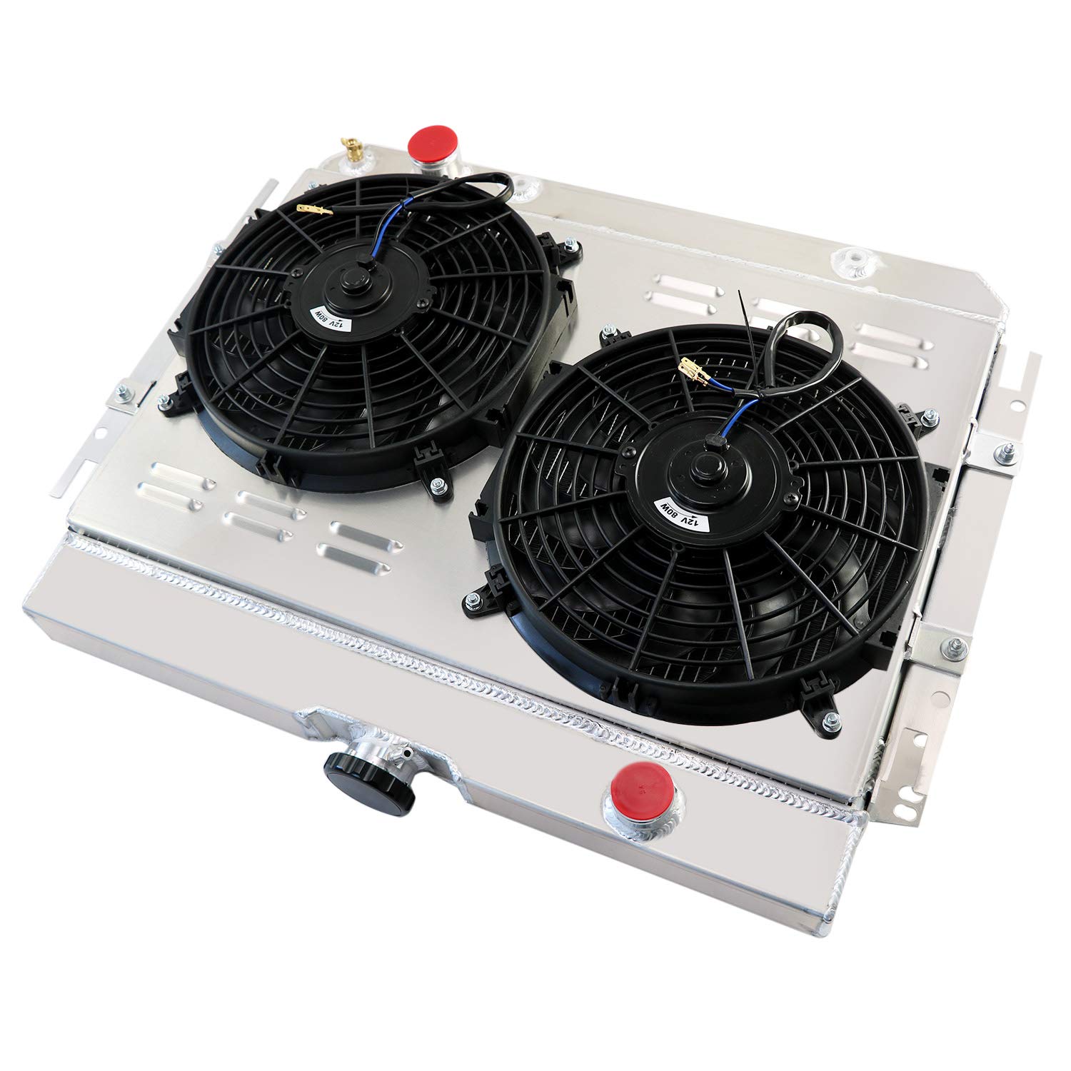 AlloyWorks 3-Row Core Aluminum Radiator with Dual 12