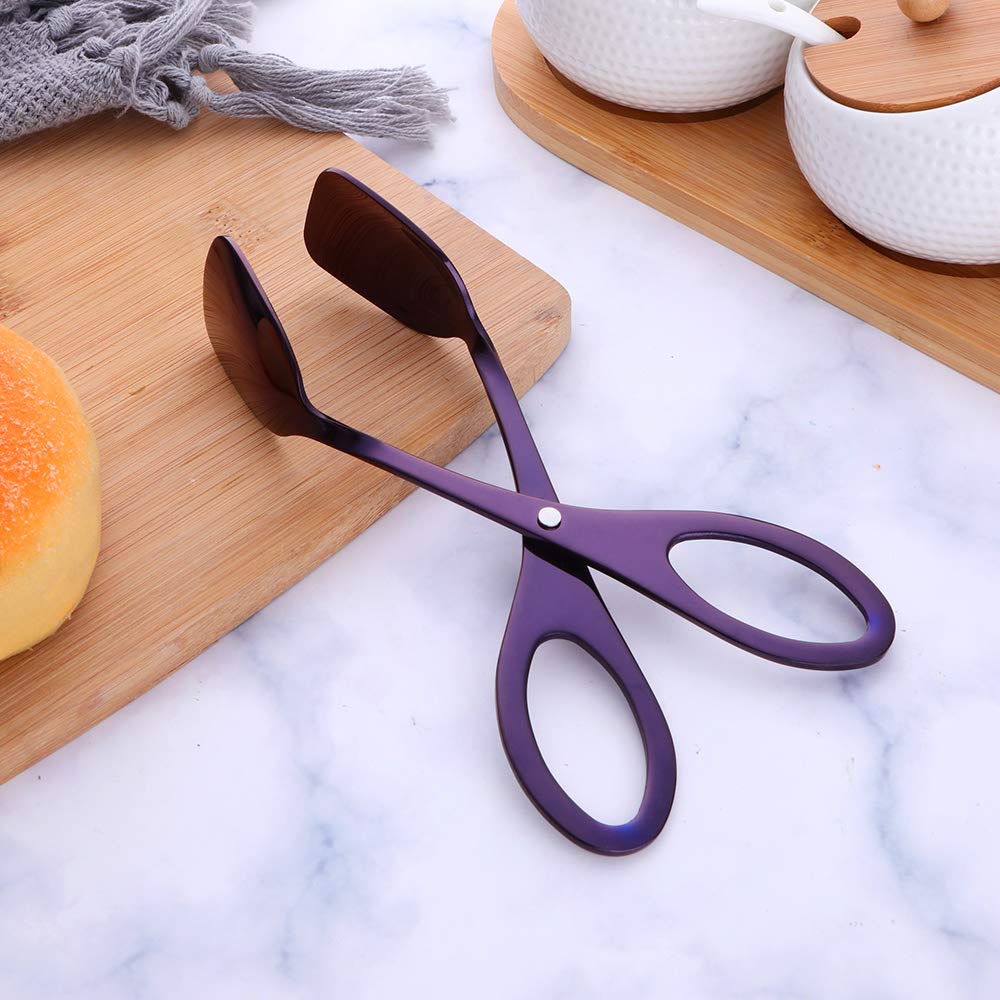Premium Stainless Steel Bread Tongs - Kitchen Serving & BBQ Tongs for Pasta, Meat, Appetizers, Pastries & Steak - Perfect for Cooking, Baking, Serving at Parties, BBQs & Restaurants