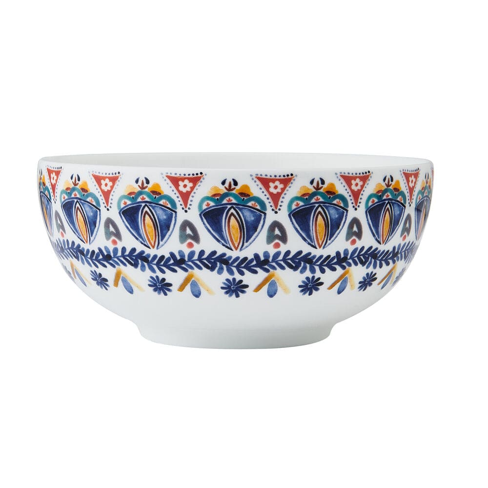Hand-Painted Ceramic Medallion Bowls - Set of 4 for Soup, Cereal & Dessert - Elegant Dining & Home Decor Tableware