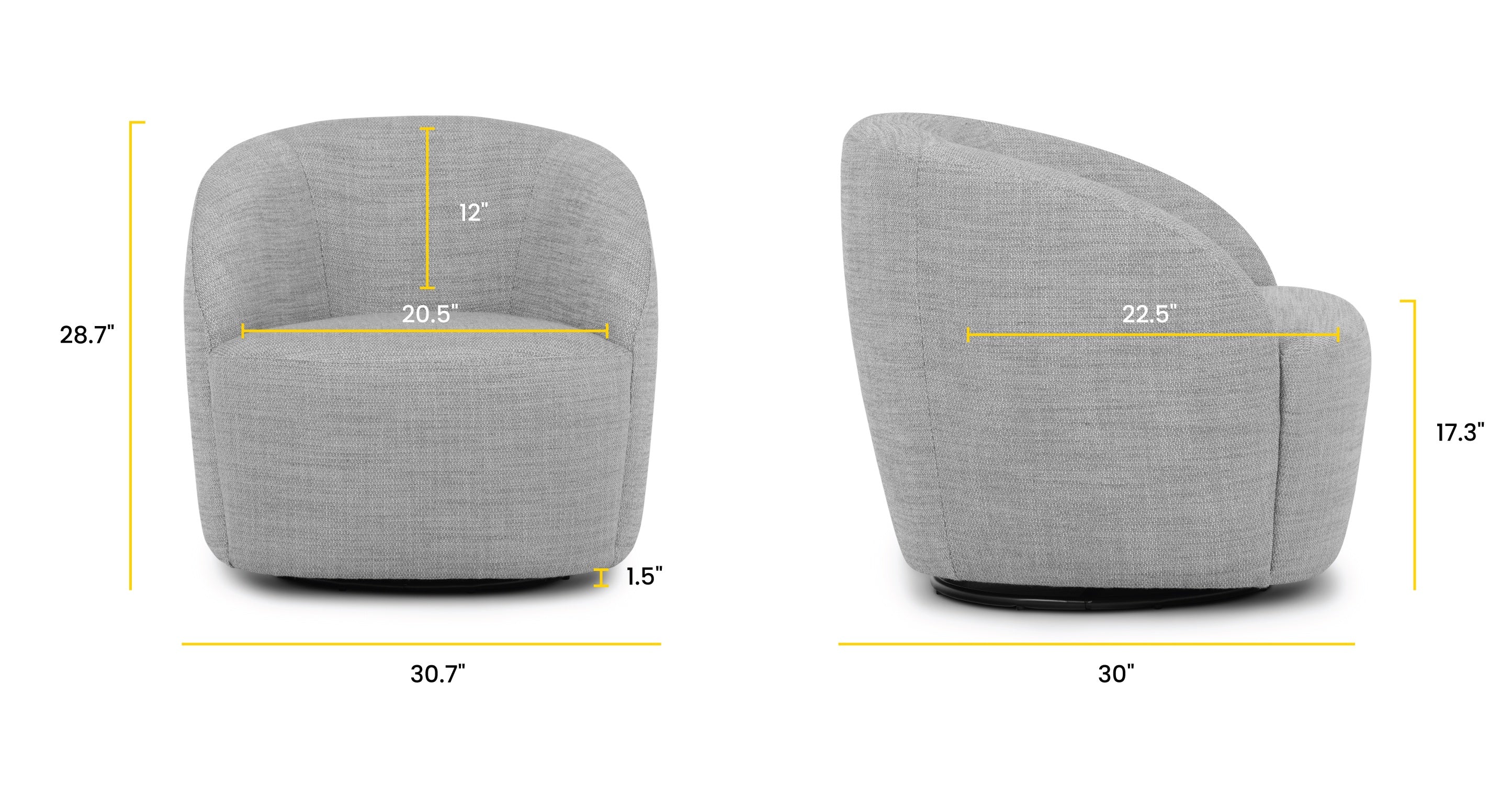 Alma Swivel Lounge Chair - Modern Accent Chair for Living Room, Bedroom & Office - Comfortable 360-Degree Rotating Chair with Soft Upholstery - Perfect for Relaxing, Reading & Working