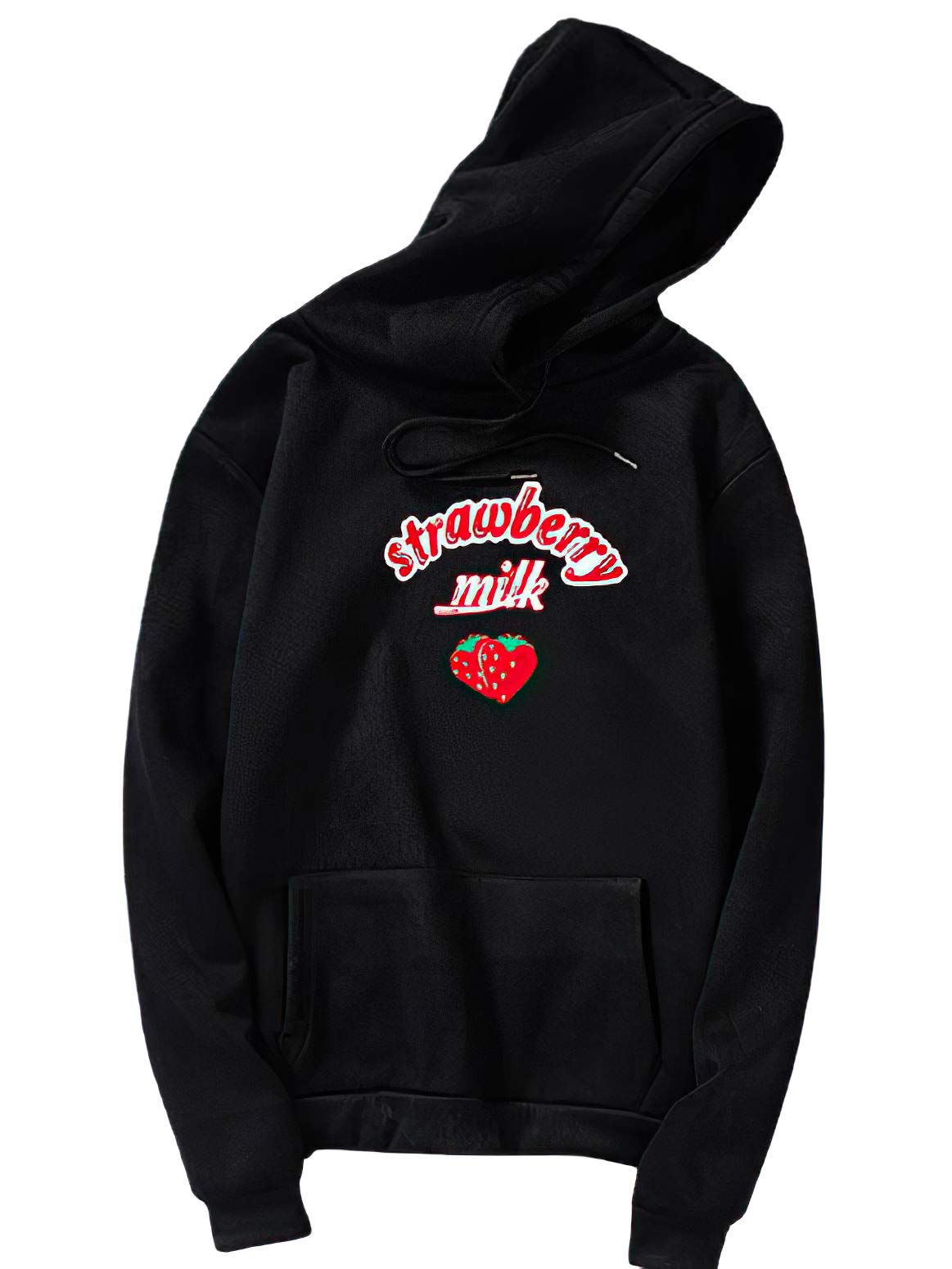 Stylish Kpop Kawaii Strawberry Milk Hoodie - Cute Schoolgirl Streetwear for Casual Outfits & Korean Fashion Lovers | Perfect for Daily Wear, Cosplay & Street Style