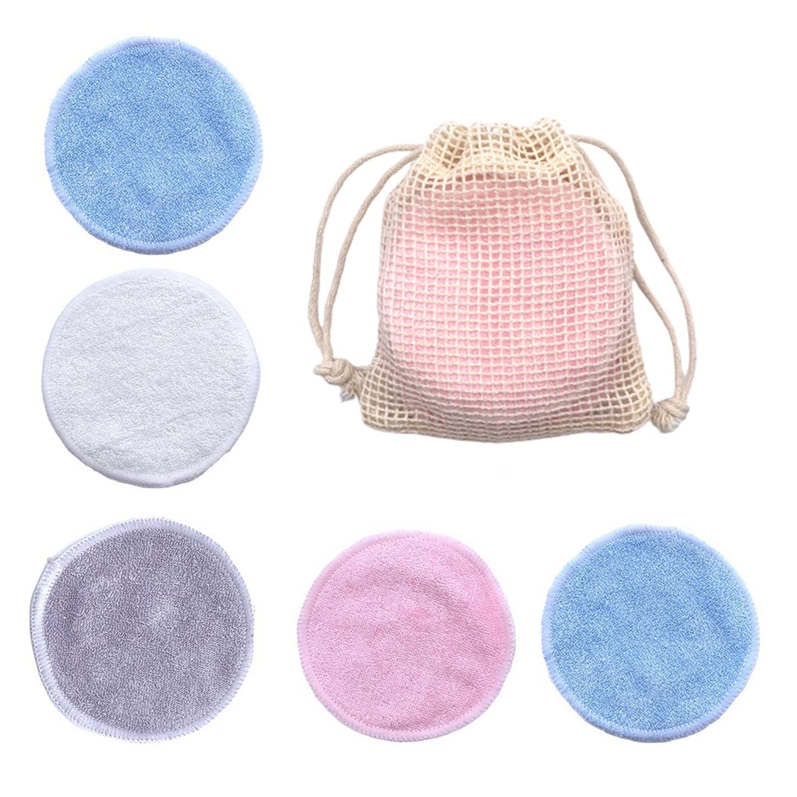 **10Pcs Reusable Makeup Remover Pads - Washable Fiber Facial Rounds for Gentle Skin Cleaning & Makeup Removal (Blue) | Eco-Friendly & Soft for Daily Beauty Routine**