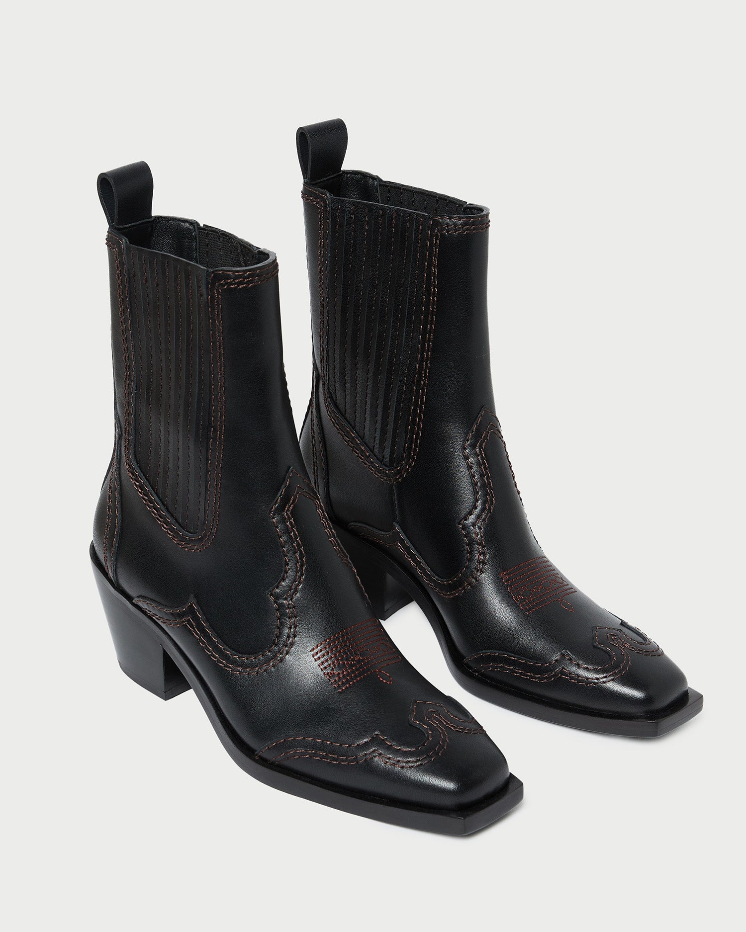 Agnes Black Leather Western Boots for Women - Stylish Cowgirl Ankle Boots with Comfortable Fit - Perfect for Rodeo, Country Dancing & Casual Outfits