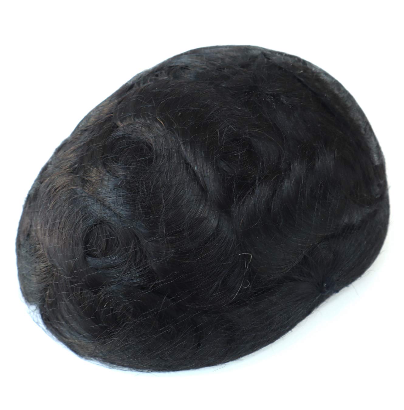 Men's Toupee & Human Hair Wigs - 6x9 Fine Mono Poly Coating Hair System (Color #1B Black) | Natural-Looking Hair Replacement for Thinning Hair & Baldness | Perfect for Daily Wear, Special Occasions & Confidence Boost