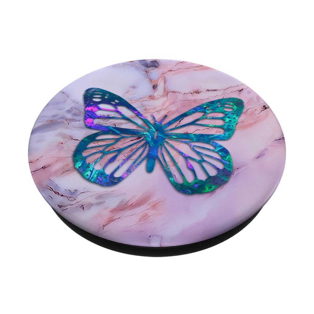 Purple Blue Violet Butterfly Phone Grip - Adhesive PopGrip for Pink & Blue PopSockets - Perfect for Phones, Tablets, and Laptops