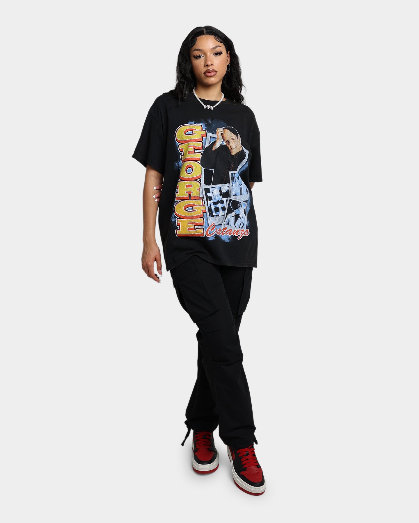 Vintage Seinfeld George Costanza T-Shirt - Washed Black Retro TV Show Tee - Perfect for Casual Wear, Cosplay & 90s Nostalgia Fans