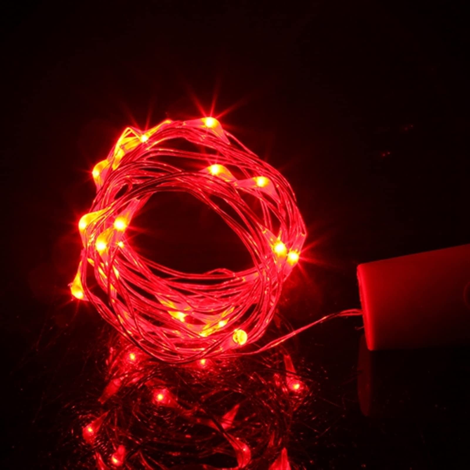 Battery Powered LED Cork Wine Bottle Lights - 1m/2m Decorative String Lights for DIY, Birthday Parties, Bars & Home Decor (Red, 20 LEDs) - Perfect for Wine Bottles, Weddings & Outdoor Events