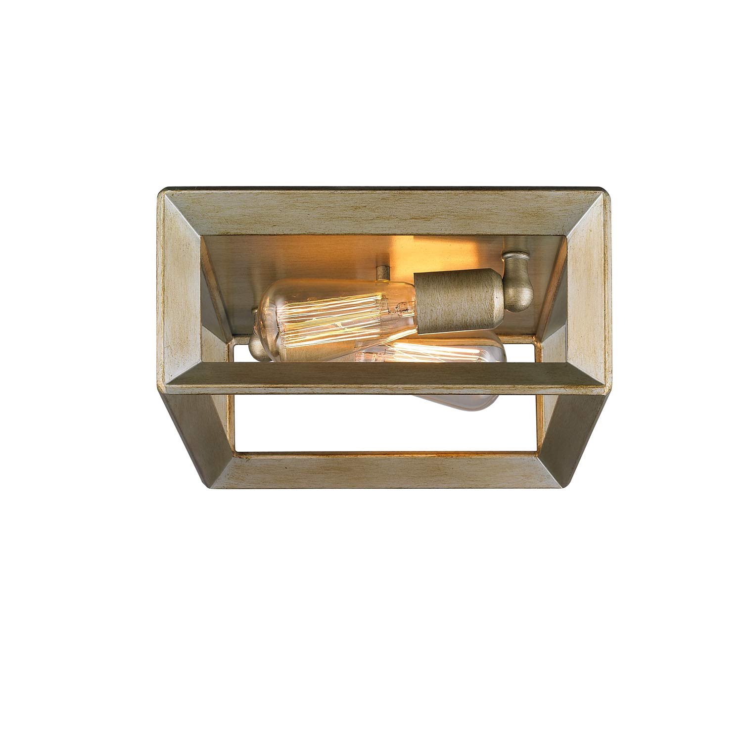 Golden Lighting Smyth Flush Mount Ceiling Light - White Gold Finish - Modern & Elegant Fixture for Bedroom, Living Room, Dining Room, or Hallway
