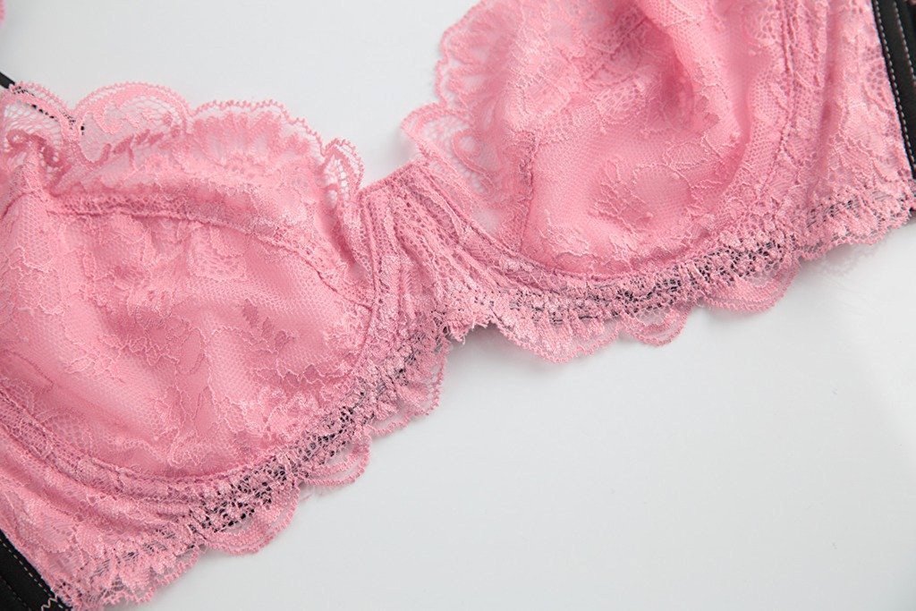 Women's Lace Lingerie Set - Transparent Embroidery Bra & Panties - Comfortable Thin Bralette for Everyday Wear & Romantic Occasions