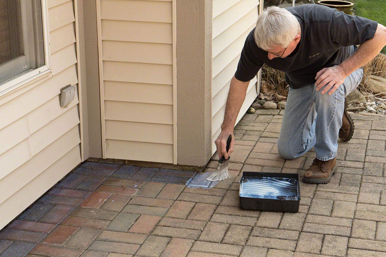 Low Gloss Patio Paver Sealer - Clear Water-Based Sealant for Concrete, Brick & Natural Stone - 2.5 Gallon - Protects Against Weather, Stains & UV Damage - Perfect for Driveways, Walkways & Outdoor Living Spaces