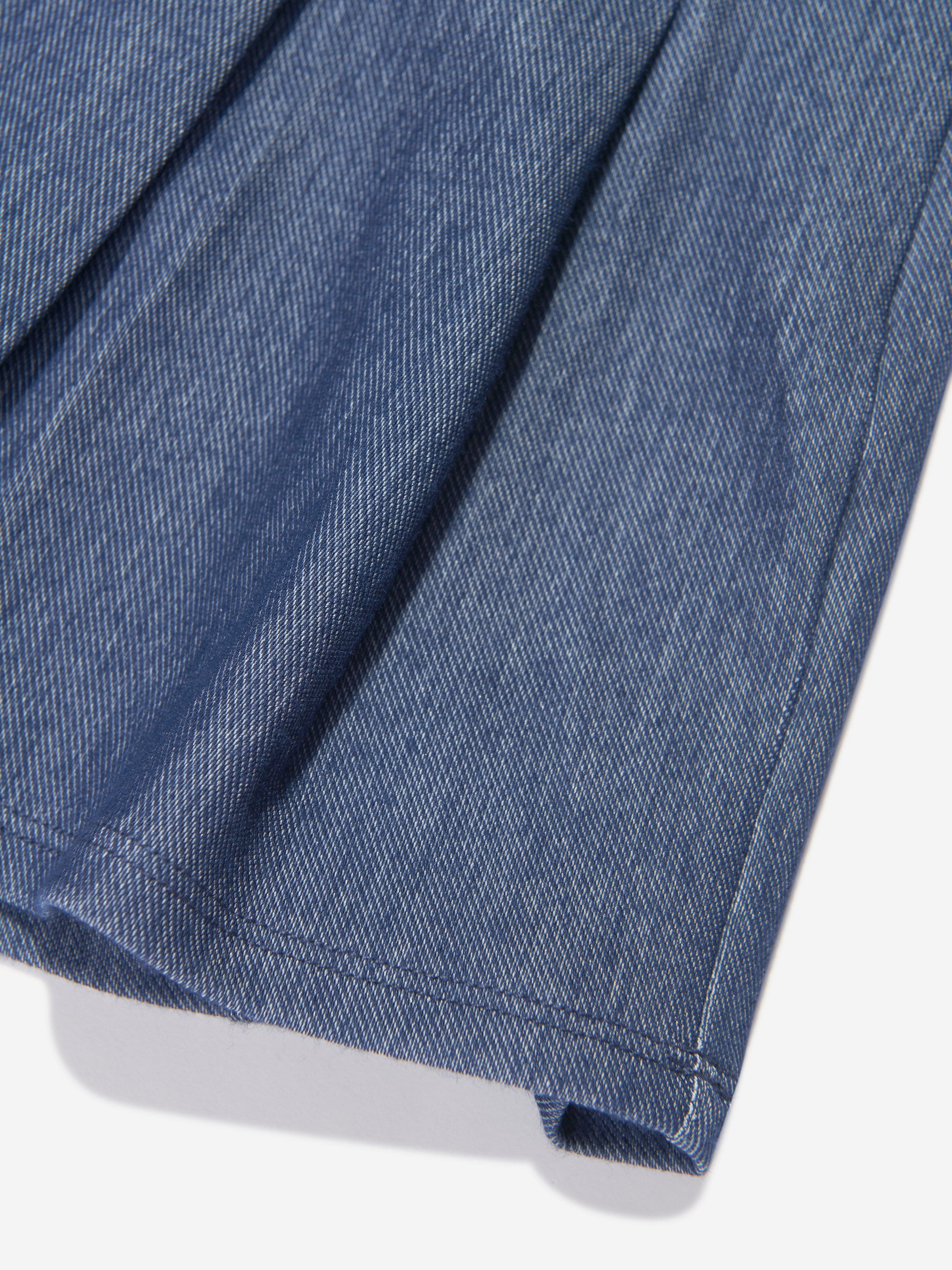 AY by AYLA Girls Denim Look Pleated Mini Skirt - Blue Denim Skirt for Teens, Stretch Waistband, Comfortable & Stylish | Perfect for School, Parties, and Casual Outfits