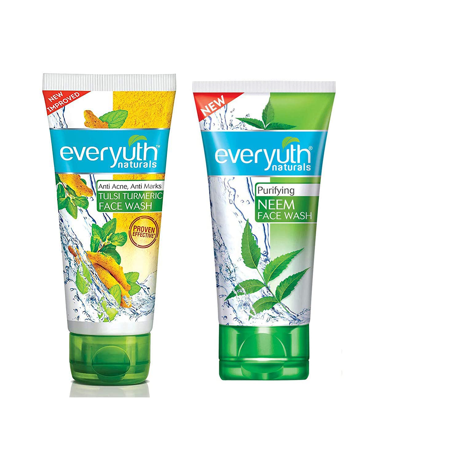 Everyuth Tulsi Turmeric & Neem Purifying Face Wash Combo Pack - 50gm Each | Natural Ayurvedic Cleanser for Acne & Glow | Perfect for Daily Skincare Routine & Travel