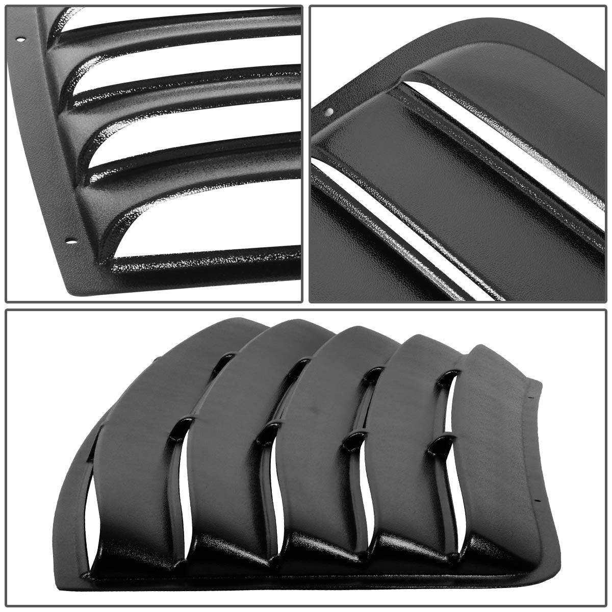 Auto Dynasty 3Pcs Tape-On Rear & Quarter Side Window Louver Sun Shade for 2008-2019 Dodge Challenger | UV Protection & Style Upgrade | Perfect for Summer Driving & Car Shows
