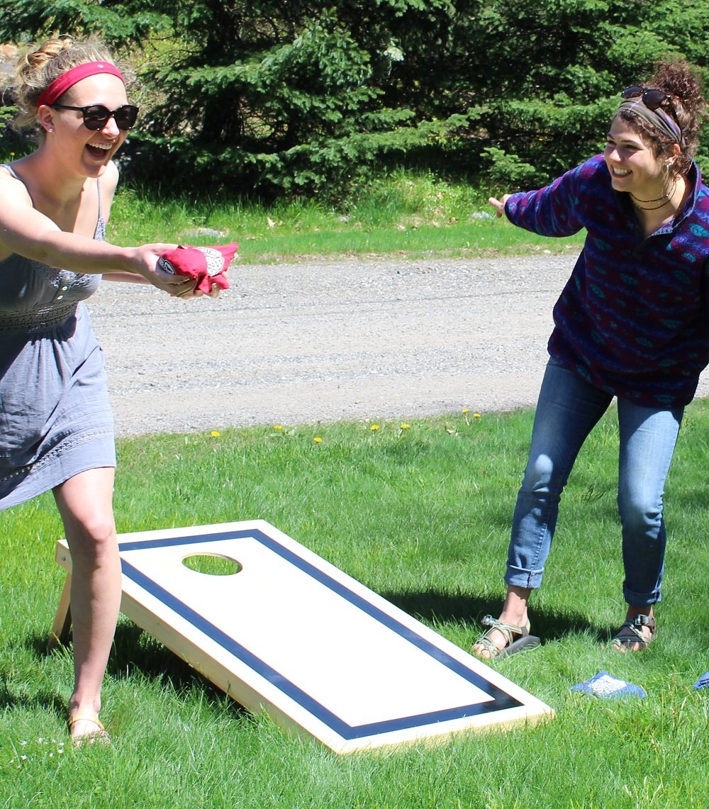 Premium Wooden Cornhole Boards Set - Regulation Size for Backyard, Tailgate & Outdoor Parties - Classic Bean Bag Toss Game for Adults & Family Fun