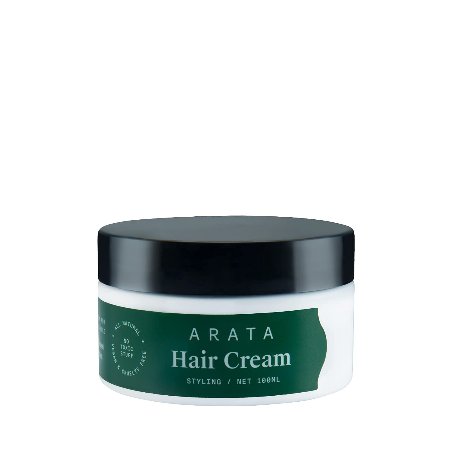 Arata Natural Styling & Hold Hair Cream with Organic Flaxseed & Olive Oil - All-Natural, Vegan & Cruelty-Free Hair Styling & Growth Formula for Women & Men (100g) - Perfect for Daily Styling, Frizz Control & Healthy Hair Care