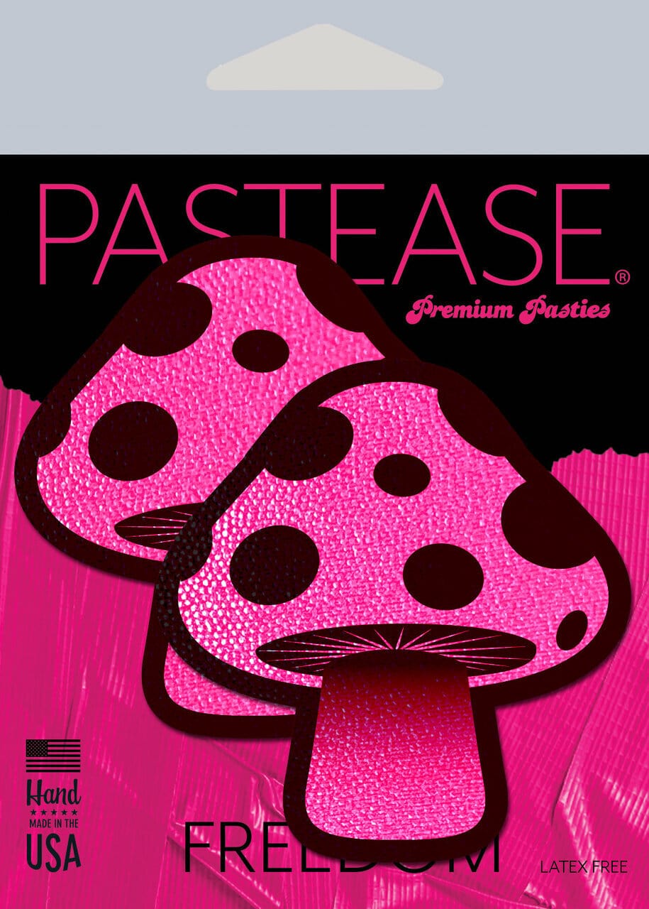 Glow in The Dark Mushroom Stickers - Neon Pink Self-Adhesive Decals for Room Decor, Laptop, Water Bottles & DIY Crafts - Fun Night Light Party Supplies
