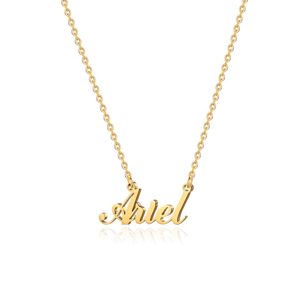 Custom Name Necklace for Women & Girls - 18K Gold Plated Personalized Monogram Jewelry | Perfect Gift for Birthday, Anniversary & Valentine's Day
