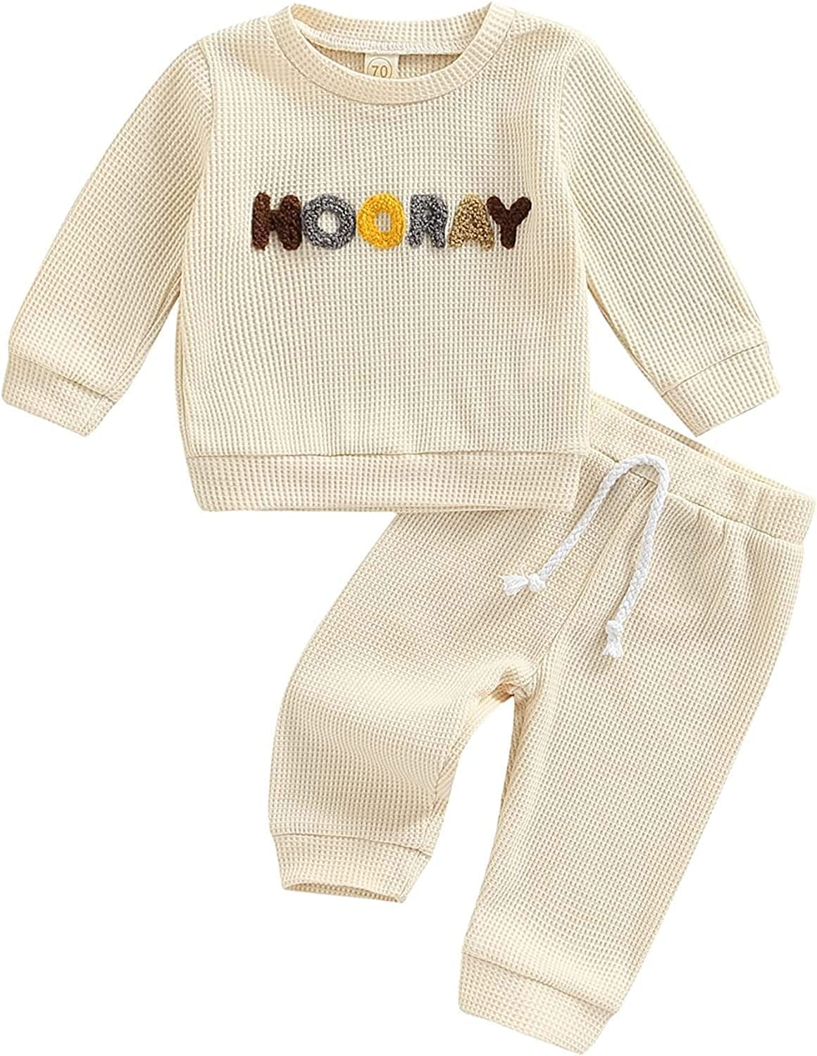 Neutral Baby Boy Clothes - Soft Waffle Knit Sweatshirt & Pants Set for Newborns & Toddlers | Cute Gender-Neutral Outfit for Playdates, Photoshoots & Everyday Wear