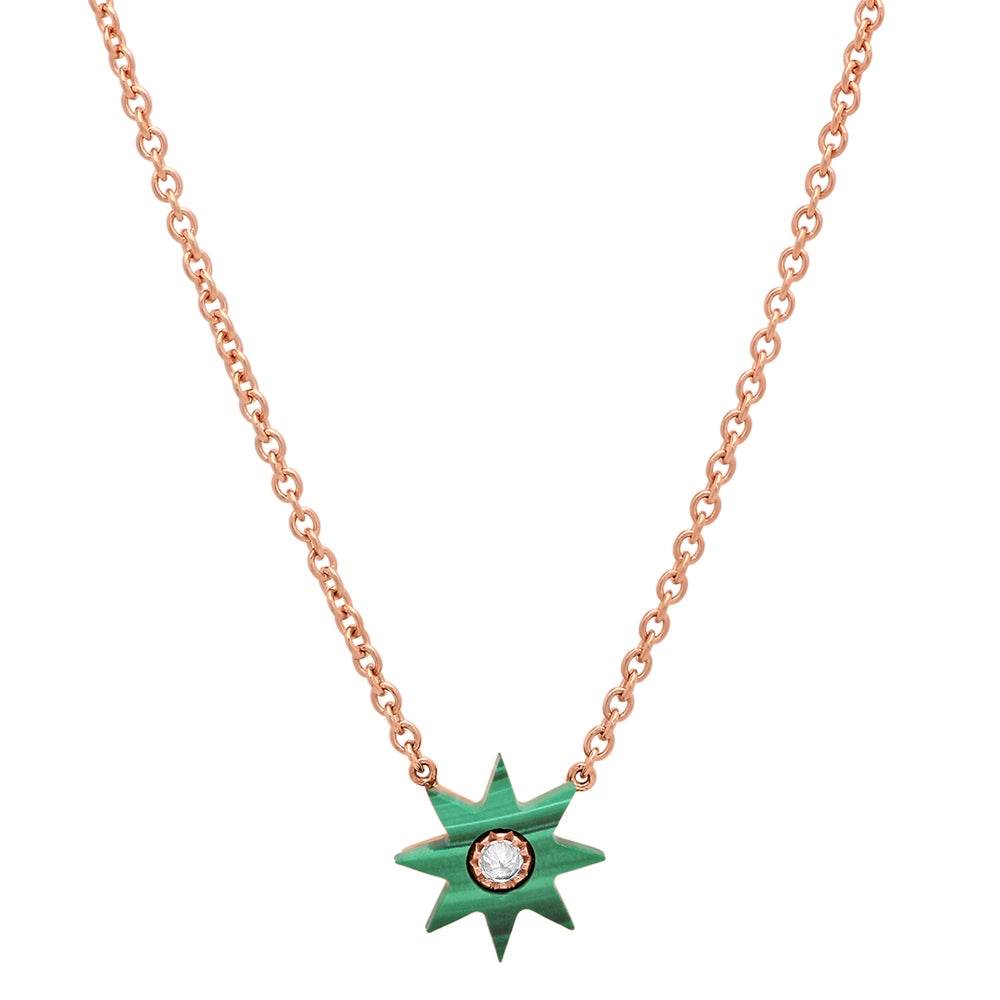 Twinkle Hard Stone Necklace for Women - Natural Gemstone Pendant Jewelry in 4 Colors (Amber, Lapis, Onyx, Rose Quartz) - Perfect for Gifts, Parties & Everyday Wear