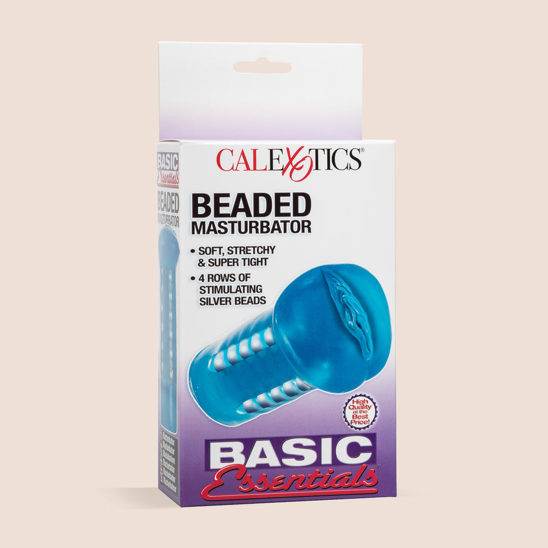 CalExotics Basic Essentials Beaded Masturbator - Textured Male Stroker with Pleasure Beads for Enhanced Sensation | Perfect for Solo Play & Couples Intimacy