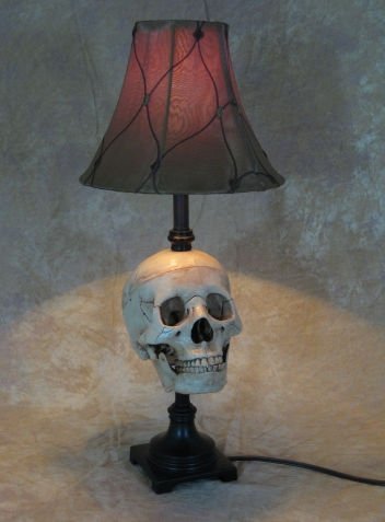 Antique Skull Desk Lamp for Gothic Home Decor