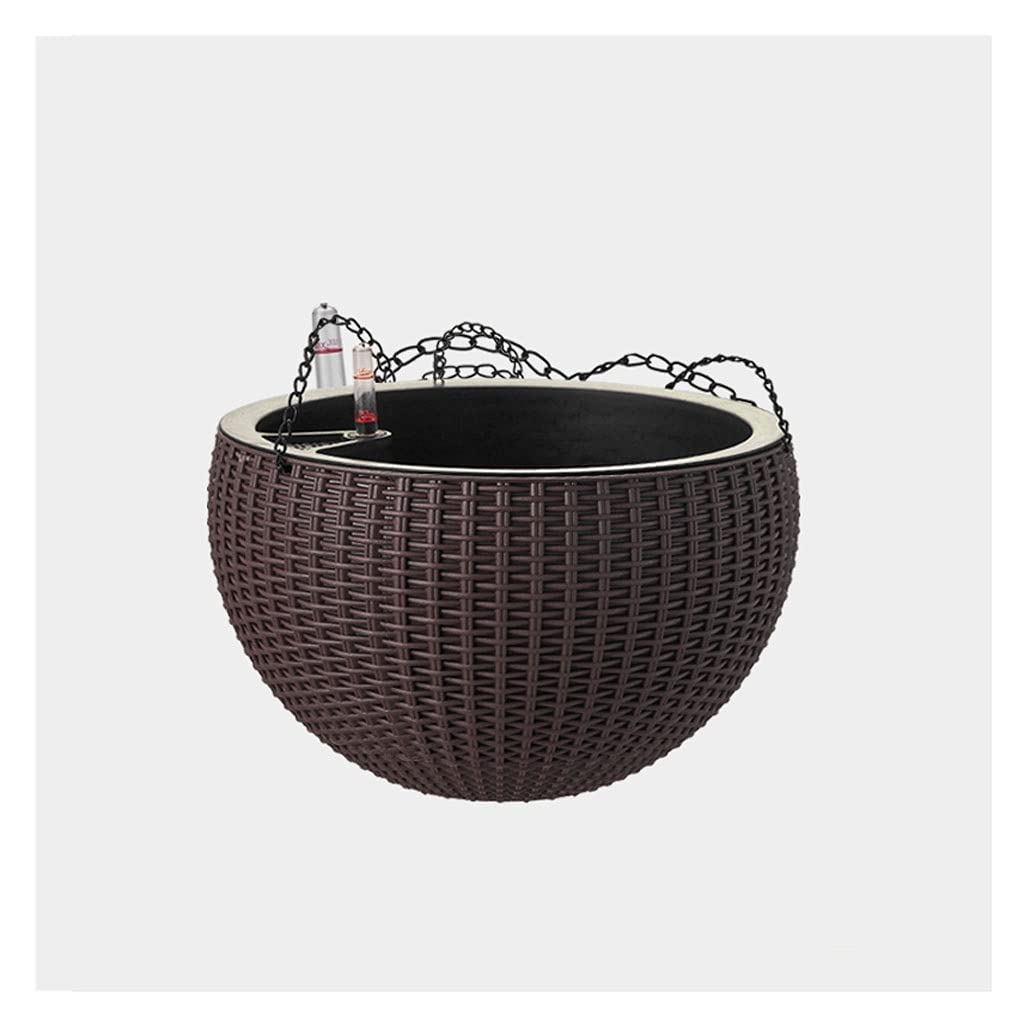 Self Watering Hanging Planters with Water Level Indicator - Plastic Hanging Basket for Indoor/Outdoor Plants - Includes Chains for Easy Hanging - Perfect for Balcony, Patio, Garden Decor and Home Office Greenery