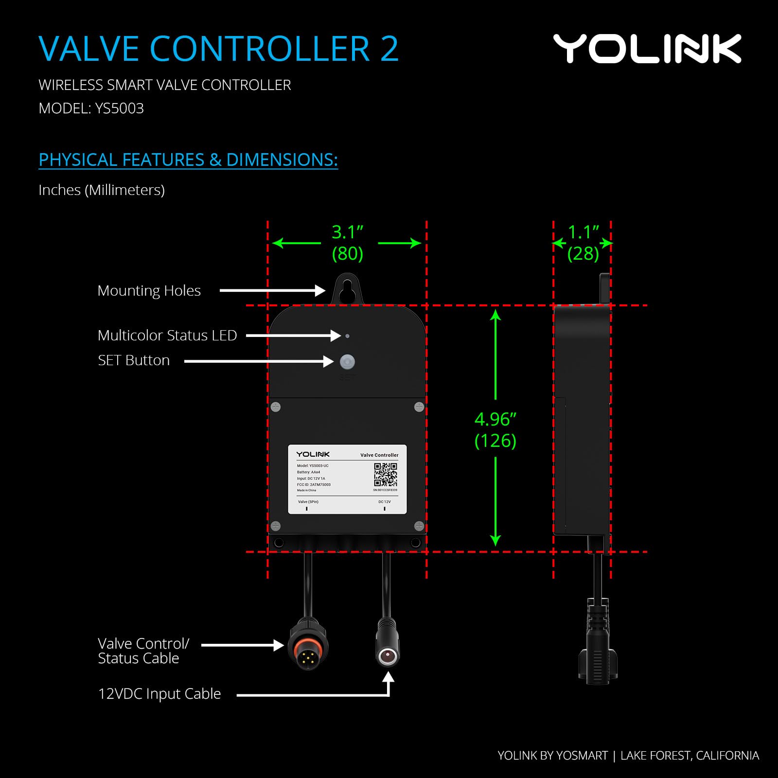 YoLink Wireless Smart Valve Control Kit - 1/2