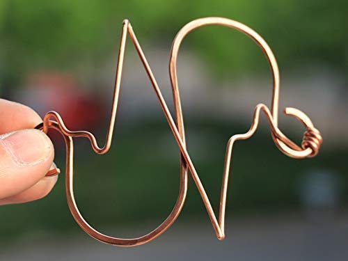 ECG Heartbeat Hair Clip - Vintage Copper Metal Hair Barrette Slide, Elegant Hair Jewelry Pin for Women | Perfect for Weddings, Parties & Everyday Wear