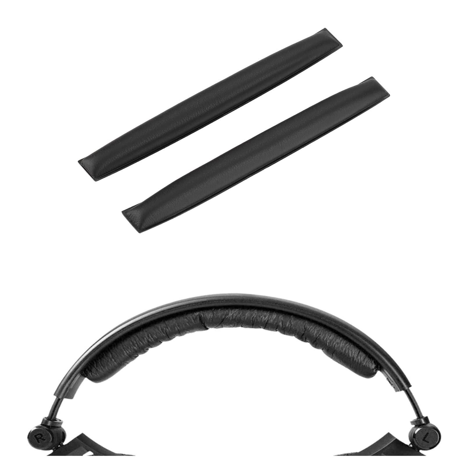 Replacement Headband Cushion Pad for Sennheiser HD25 PC150 PC151 PC155 Headphones - 2 Pack Soft Comfortable Earpad Cover - Easy Install (Black) - Perfect for Gaming, DJing & Studio Recording