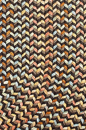 Super Soft Confetti Braided Traditional Area Rug - Brown Velvet 2' x 8' Runner for Hallway, Living Room & Bedroom Decor