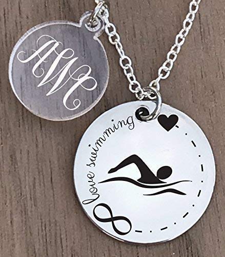 Waterproof Swim Necklace for Swimmers - Durable Swim Charm Jewelry Gift for Women & Girls - Perfect for Pool, Beach, and Swimming Competitions