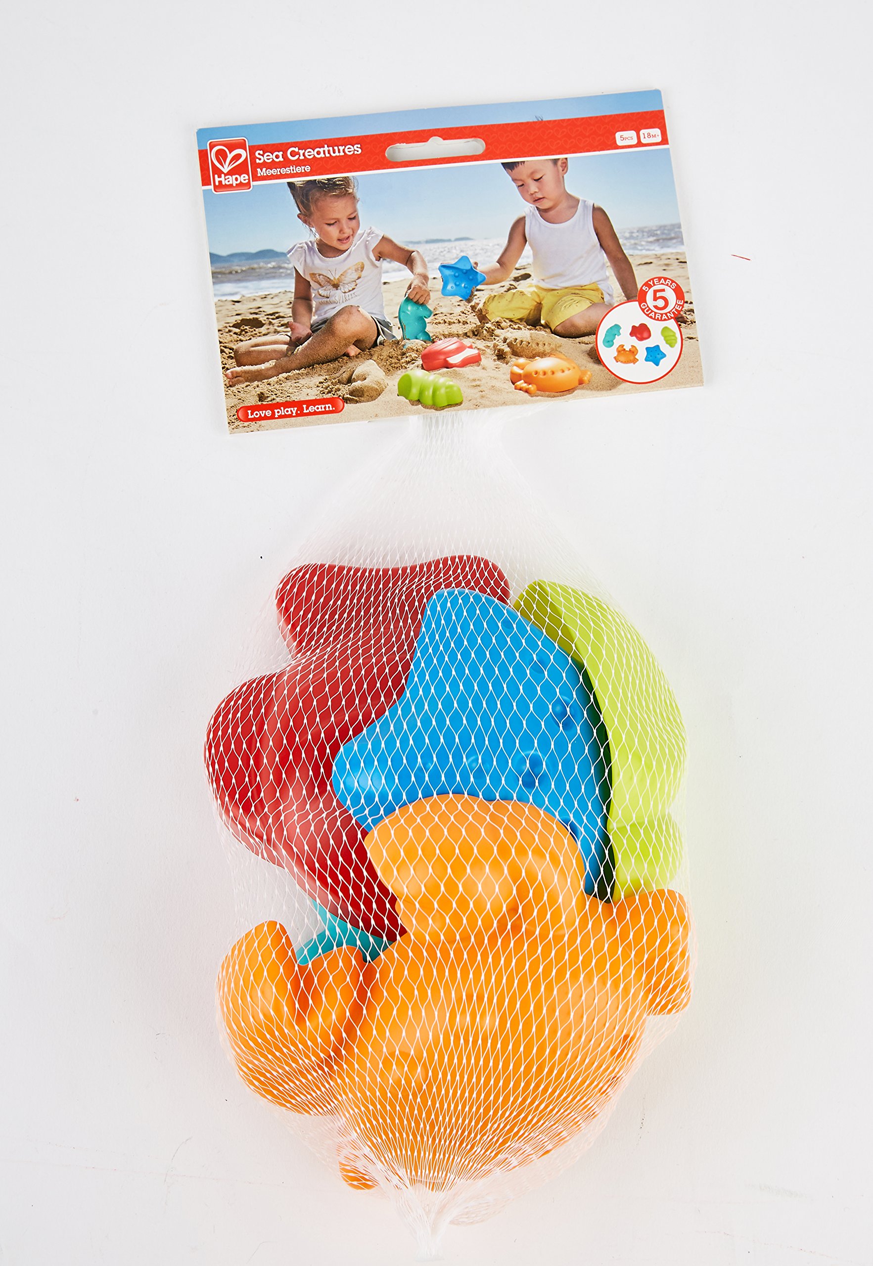 Hape Multicolor Sea Creatures Sand and Beach Toy Set for Kids - Perfect for Beach Play, Sandcastle Building & Outdoor Water Fun