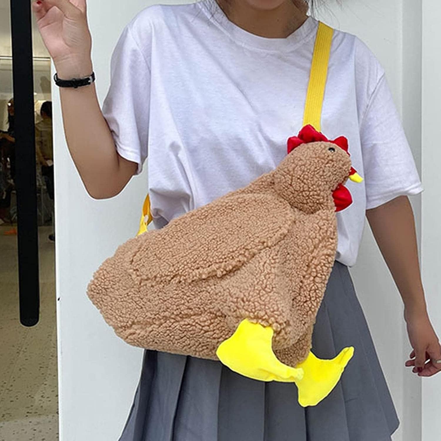 Cute Fluffy Chicken Purse - Plush Hen Shoulder Bag, Funny Animal Cartoon Crossbody Handbag for Women & Girls | Perfect for Cosplay, Costume Parties, and Everyday Fun Accessory