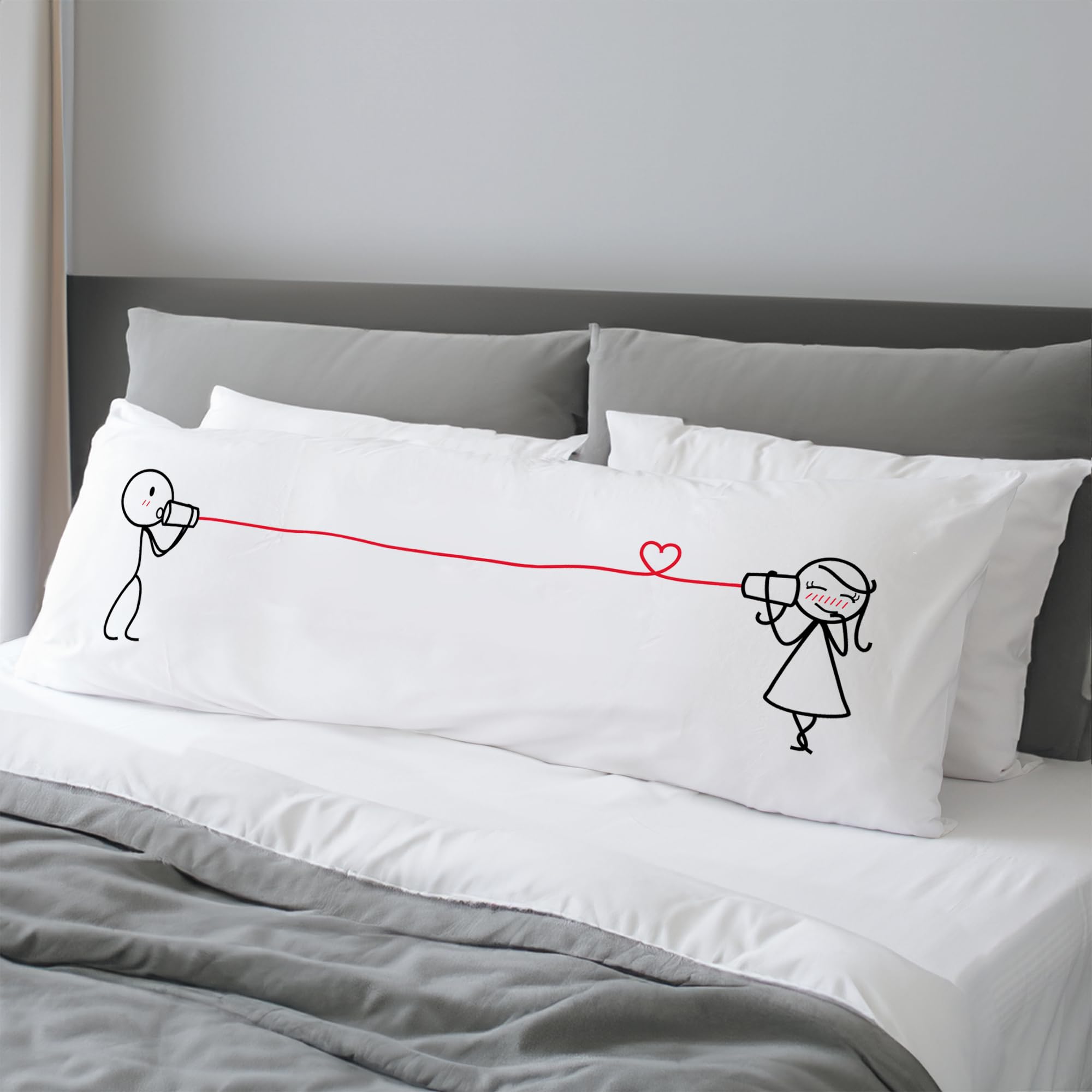 BoldLoft 'I Love You' Body Pillowcase - Romantic Gift for Girlfriend, Wife, Valentine's Day, Anniversary & Christmas - Soft & Comfortable Body Pillow Cover for Couples, Long Distance Relationships & Home Decor