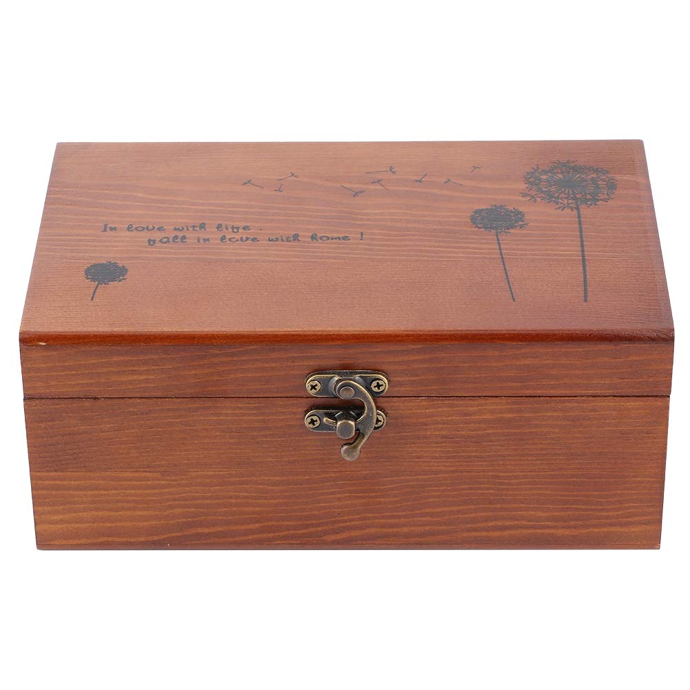 Vintage Wooden Sewing Box with Compartments - DIY Sewing Tools Organizer, Retro Storage Box for Needles, Threads & Accessories - Perfect for Craft Rooms, Home Decor & Gift Giving (Dandelion Design)