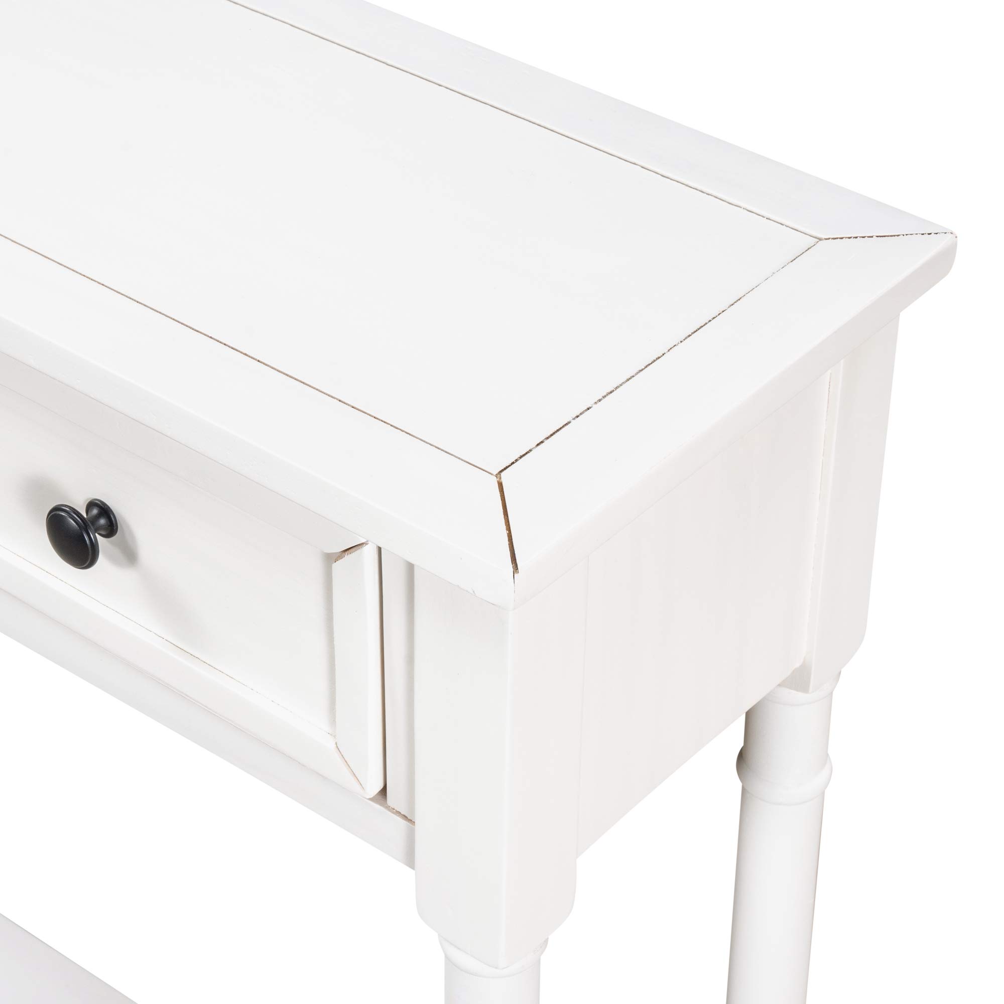 Merax Farmhouse Entryway Console Table with Storage Drawers - Long Narrow Sofa Table for Hallway & Living Room - Ivory White - Perfect for Small Spaces & Home Organization