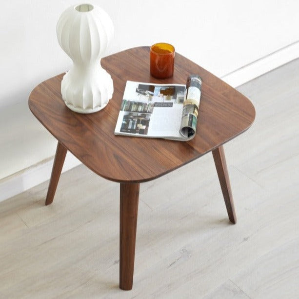 Solid Black Walnut Wood Side Table - Square End Table for Living Room, Bedroom & Office - Rustic Modern Home Decor Furniture